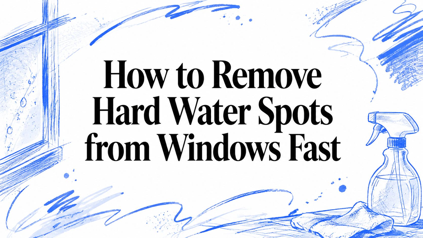 Hard water spotting on a residential window pane